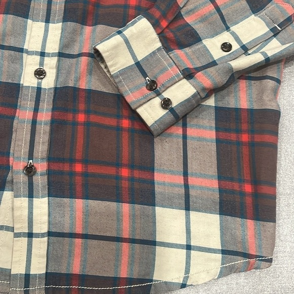 [M]Prana Red/Green Plaid L/S Cotton Button Shirt - Picture 2 of 5